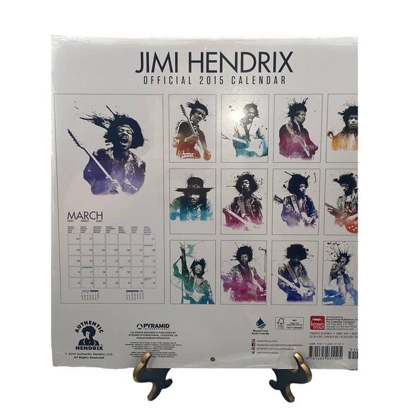 Authentic Jimi Hendrix Wall Calendar 2015 New Sealed Collectors Item Memorabilia - Picture 2 of 7